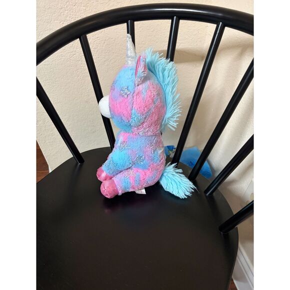 Pastel Unicorn Plush 13–14” – Pink Blue Sparkle Stuffed Animal - Picture 2 of 2